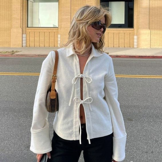 Lace-up Cardigan Single Wear Women&