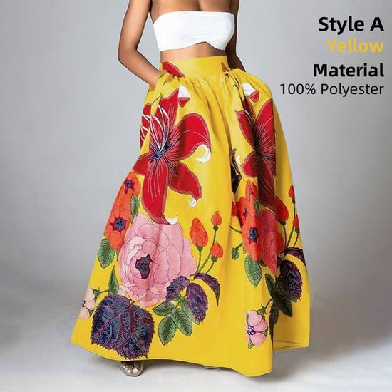 Bottoms Skirt Floral Holiday Women For Long Maxi